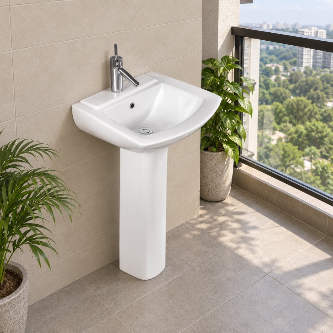 Lauret Washbasin with Pedestal - My Home Studio